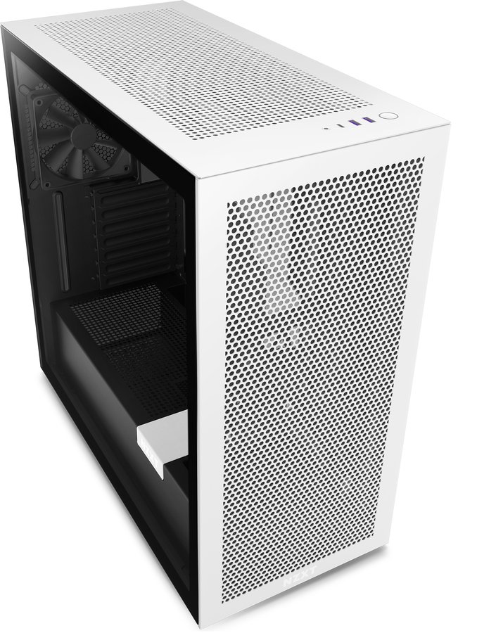 NZXT H7 Flow Matte White / Black Mid Tower Case Svart, Vit (CM-H71FG-01)