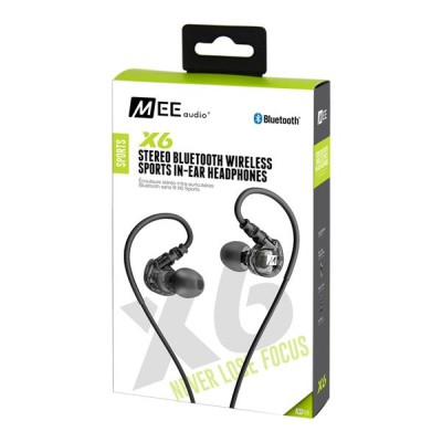 Headset MEE audio X6 Sports, In-Ear, Bluetooth, dubbla batterier - Svart