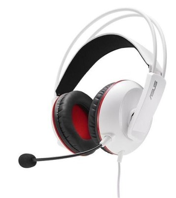 Asus Cerberus Arctic Gaming Headset, volymkontroll, 1,8 m kabel - Vit