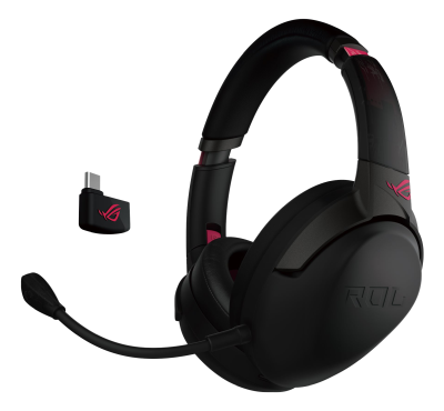 Asus ROG Strix Go 2.4 Electro Punk, USB-C/USB-A/3,5mm, Over-Ear - Svart