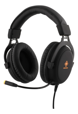 Deltaco GAMING headset, Orange LED, 3,5mm - Svart#1