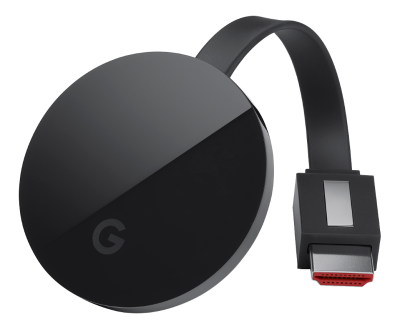 Google Chromecast Ultra mediaspelare, 1xHDMI, 1xMicro-USB, WiFi - Svart