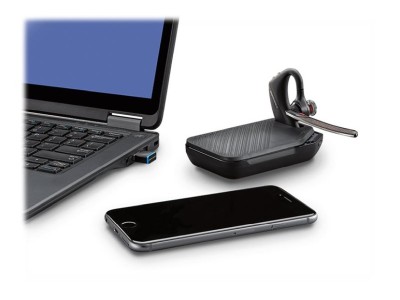 Plantronics Poly Voyager 5200 UC, Bluetooth headset, svarsknapp, inkl. USB-adapter och bordsställ#2