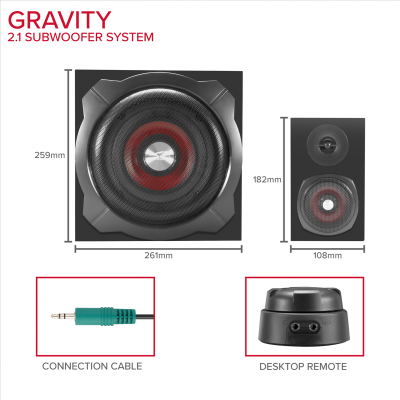 SpeedLink Gravity 2.1, 60W RMS - Svart#2
