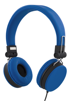 Streetz HL-W200 headset, 3,5mm, vikbara, 1,5m - Blå#1