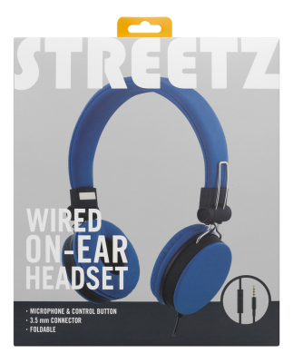 Streetz HL-W200 headset, 3,5mm, vikbara, 1,5m - Blå#5