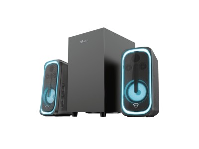 Trust GXT635 RUMAX RGB, 2.1 stereo, 20W + 2x10W RMS, USB/Bluetooth/HDMI, digital/analog, fjärrkontroll - Svart#2