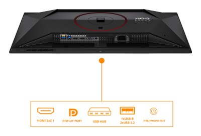 26.5" AOC Q27G4SDR, QD OLED 4K/3840x2160, 0.03 ms, 360Hz G-Sync, höjdjusterbar, pivot, 2xHDMI/DP, USB 3.2-hubb#4