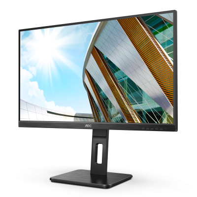 27" AOC Q27P2Q, IPS 2560x1440, 4 ms, 75Hz, höjdjusterbar, pivot, VGA/HDMI/DP, högtalare, USB 3.2-hubb