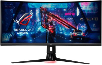 34.1" Asus ROG Strix XG349C, Curved IPS 3440x1440, 1 ms, 180Hz G-Sync, 1900R, HDR10, höjdjusterbar, HDMI/DP/USB-C 18W, högtalare, USB-hubb, Aura Sync RGB