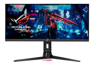 29.5" Asus XG309CM, IPS 2560x1080, 1 ms, 220Hz G-Sync, höjdjusterbar, HDMI/DP/USB-C 15W, högtalare, USB 3.2-hubb