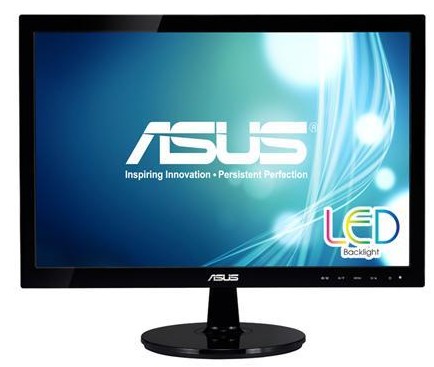 18.5" Asus VS197DE, TN 1366x768, 5 ms, 10M:1, VGA