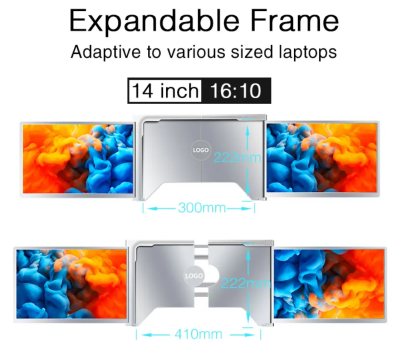 2x14" Extralink Smart Life S500, Full HD IPS 1920x1200, USB-C/MiniHDMI, högtalare#4