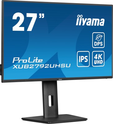 27" iiyama ProLite XUB2792UHSU-B6, IPS 4K/3840x2160, 4 ms, höjdjusterbar, pivot, HDMI/DP/USB-C 15W, högtalare, USB 3.2-hubb#1