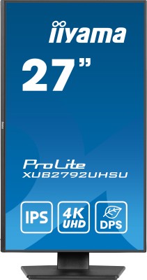 27" iiyama ProLite XUB2792UHSU-B6, IPS 4K/3840x2160, 4 ms, höjdjusterbar, pivot, HDMI/DP/USB-C 15W, högtalare, USB 3.2-hubb#2