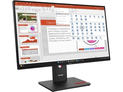 27" Lenovo ThinkVision T27-40, IPS 1920x1080, 6 ms, 120Hz, höjdjusterbar, pivot, VGA/HDMI/DP, USB 3.2-hubb#1