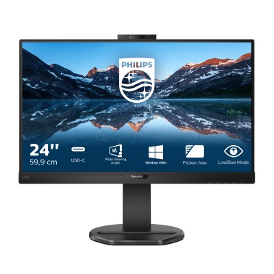 23.8" Philips 243B9H/00, IPS 1920x1080, 4 ms, 75Hz, höjdjusterbar, pivot, VGA/HDMI/DP/USB-C 65W, högtalare, webbkamera, USB 3.2-hubb