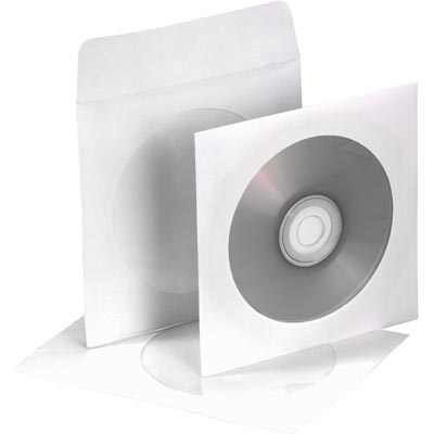 CD pappersfodral med fönster, 50-pack