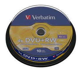 DVD+RW media Verbatim 4.7 GB 4X, 10-pack spindel