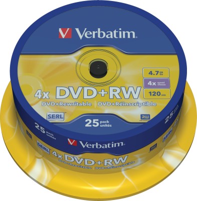 DVD+RW media Verbatim 4.7 GB 4X, 25-pack spindel