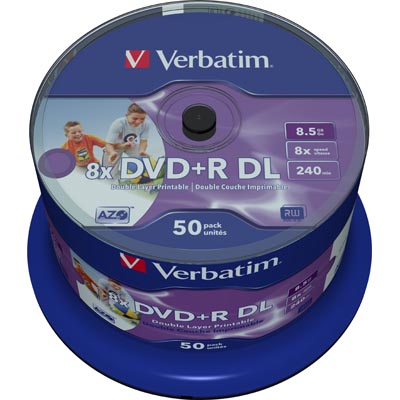 DVD+R media Verbatim Double Layer 8.5 GB 8X, 50-pack spindel