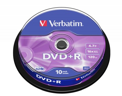 DVD+R media Verbatim 4.7 GB 16X, 10-pack spindel