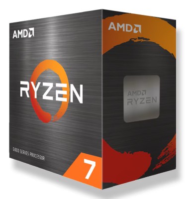AMD Ryzen 7 5700 8-Core 16-Thread (65W), 3,7/4,6 GHz, 20 MB cache, Socket AM4, boxad med Wraith Stealth-kylare