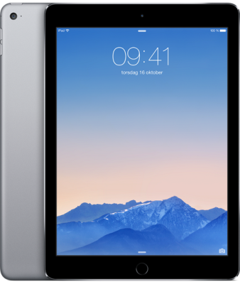 Apple iPad Air 2 Wi-Fi 128 GB, Rymdgrå, Refurbished Grade A
