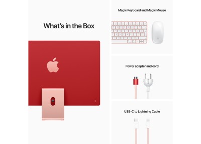 Apple iMac 24" med Retina 4.5K-skärm, Apple M1 8-Core CPU 7-Core GPU, 8 GB, 256 GB SSD - Rosa#4