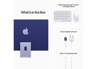 Apple iMac 24" med Retina 4.5K-skärm, Apple M1 8-Core CPU 8-Core GPU, 8 GB, 256 GB SSD, Gigabit Ethernet - Lila#3