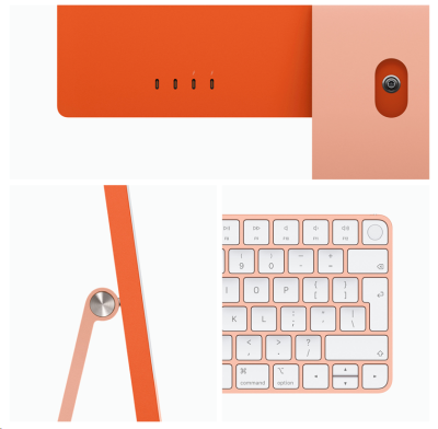 Apple iMac 24" med Retina 4.5K-skärm, Apple M1 8-Core CPU 8-Core GPU, 8 GB, 256 GB SSD - Orange#3