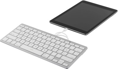Lightning-tangentbord Deltaco för iOS, MFi, 1 m, nordisk - Vit/silver
