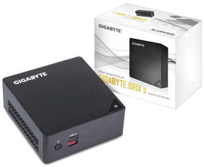 Gigabyte BRIX Mini-PC GB-BKI3HA-7100, Intel Core i3-7100U, HD Graphics 620, DDR4L SO-DIMM, M.2 + 2,5" SATA, HDMI/mini-DP, 3xUSB 3.0, USB-C, WLAN-ac, Bluetooth