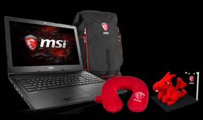 MSI GL62M, 15.6" Full HD, Intel Core i5-7300HQ, 8 GB, 1 TB/7200rpm, GeForce GTX1050, WiFi 5, Bluetooth, kamera, Win10, inkl. Bundle med ryggsäck och MSI-prylar