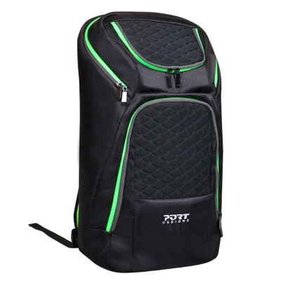 Ryggsäck PORT Designs Gaming Backpack 17.3" - Svart/Grön