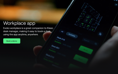 Evoko desk booking sofware, 5 year access cloud-based software tools and services for desk booking