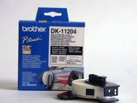 Brother DK11204, etikett 17x54mm, svart på vit, termiskt papper