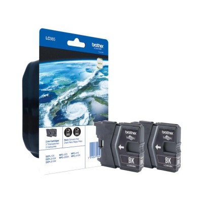 Brother LC985BK TWIN, Svart, 300 sidor, 2-pack