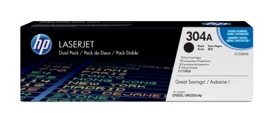 HP 304A Svart Dual Pack, Color LaserJet CP2025/CM2320, 2x3500 sidor