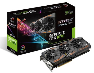 Asus GeForce GTX 1070 ROG STRIX GAMING OC 8 GB GDDR5, DVI/2xHDMI/2xDP, DirectCU III, Aura RGB