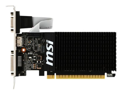 MSI GeForce GT710 1 GB DDR3, VGA/DVI/HDMI, Low Profile, fläktlöst, inkl. Low Profile-plåt