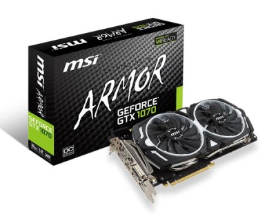 MSI GeForce GTX 1070 ARMOR OC 8 GB GDDR5, DVI/HDMI/3xDP