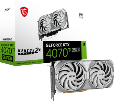 MSI GeForce RTX 4070 Ti Super Ventus 2X White OC 16 GB GDDR6X, HDMI/3xDP
