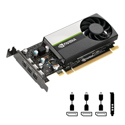 PNY Quadro T400, 4 GB GDDR6, Low Profile, 3xMiniDP