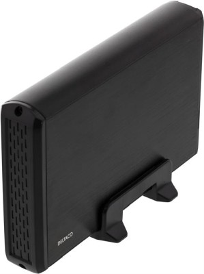 Externt kabinett 3.5" SATA till USB 3.0, Deltaco, aluminium, inkl. strömadapter
