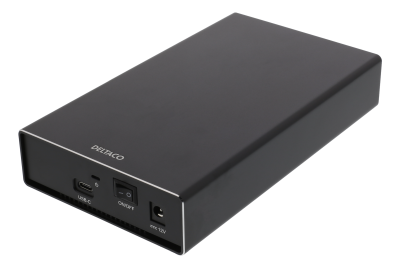 Externt kabinett 3.5" SATA till USB-C, USB 3.1 Gen2 10Gbps, Deltaco#1