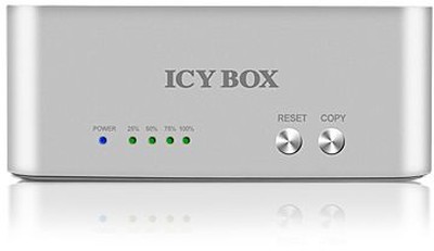 USB direkt dockning för dubbla diskar med dupliceringsfunktion för 2.5" och 3.5" SATA3-hårddiskar, JBOD, USB 3.0, ICY BOX, Silver#2