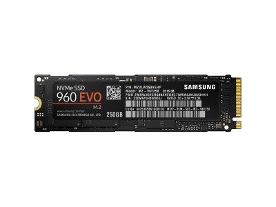250 GB Samsung 960 EVO NVMe SSD, MLC, M.2