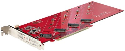 Startech Quad M.2 PCIe Adapter Card, 4xM.2, PCIe 4.0 x16, Bifurcation Required