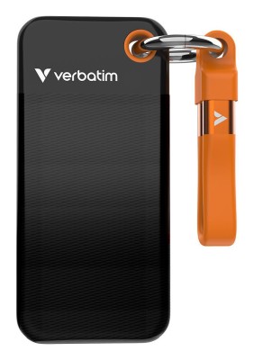 1 TB Verbatim Pocket SSD, USB 3.2 Gen2 - Svart/Orange#1